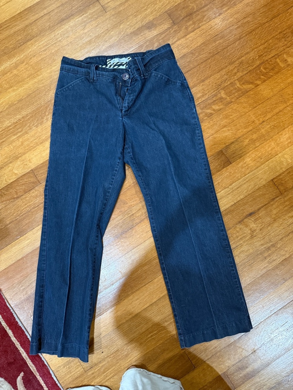 Women’s Lee Indigo Jeans with Black and White Striped Lining